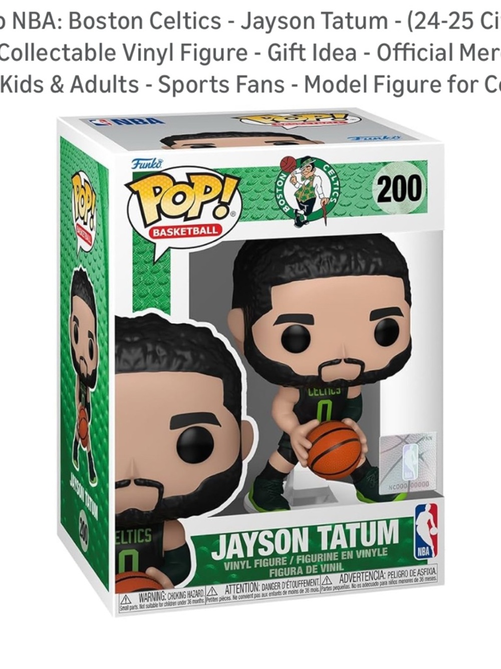 Funko Pop NBA Boston Celtics Jayson Tatum City Edition Collectable Vinyl Figure